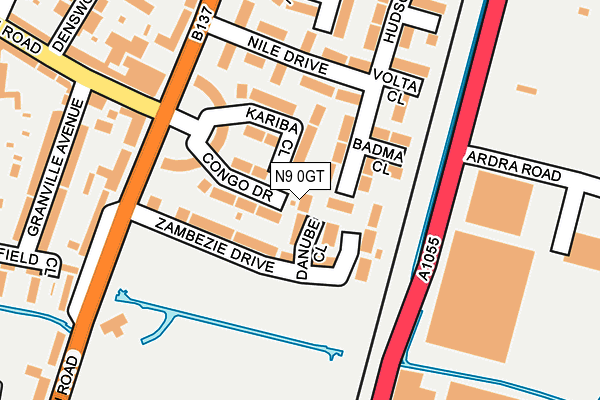 N9 0GT map - OS OpenMap – Local (Ordnance Survey)