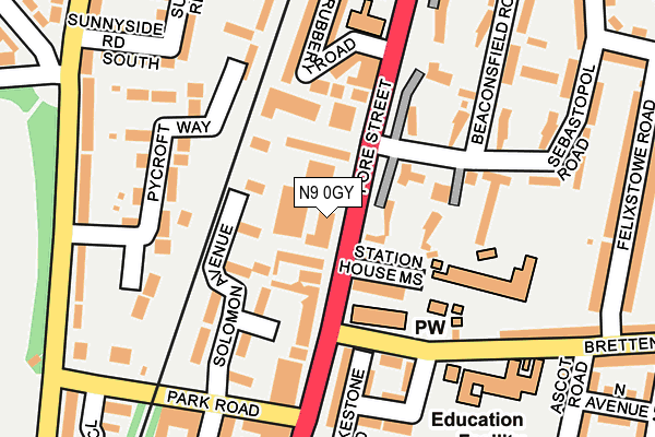 N9 0GY map - OS OpenMap – Local (Ordnance Survey)