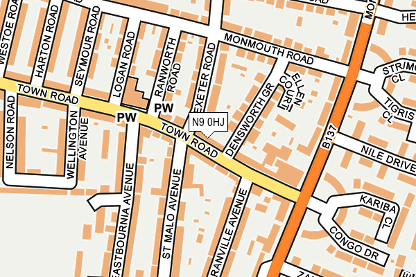 N9 0HJ map - OS OpenMap – Local (Ordnance Survey)