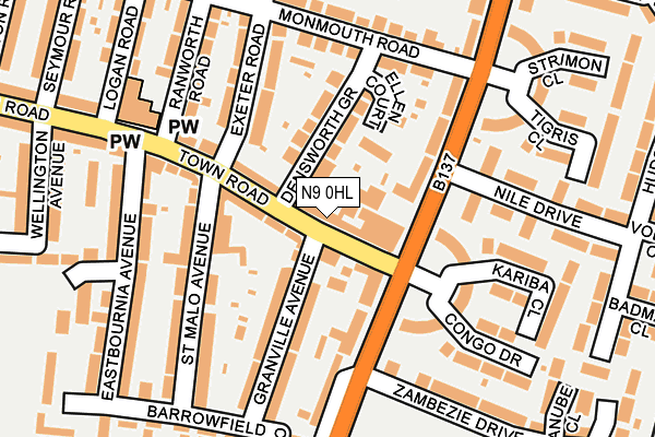 N9 0HL map - OS OpenMap – Local (Ordnance Survey)