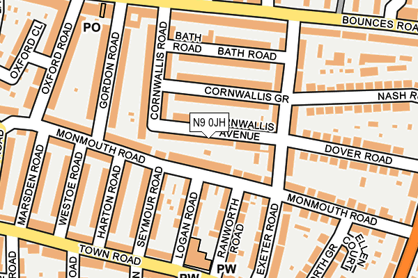 N9 0JH map - OS OpenMap – Local (Ordnance Survey)