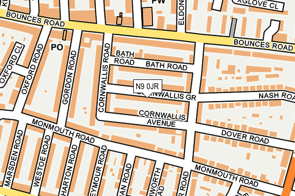 N9 0JR map - OS OpenMap – Local (Ordnance Survey)