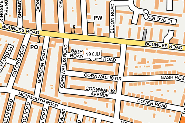 N9 0JU map - OS OpenMap – Local (Ordnance Survey)