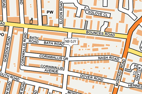N9 0JY map - OS OpenMap – Local (Ordnance Survey)