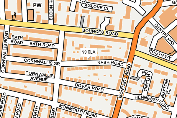 N9 0LA map - OS OpenMap – Local (Ordnance Survey)