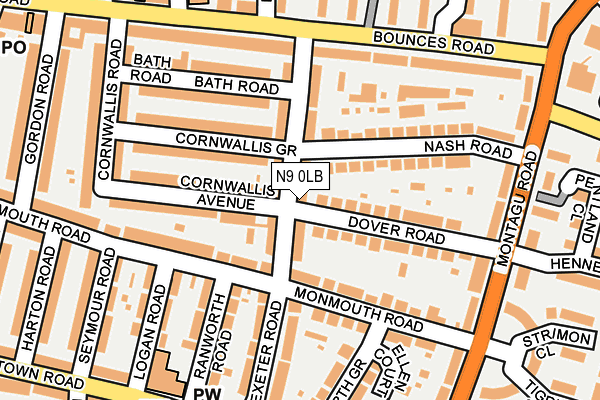N9 0LB map - OS OpenMap – Local (Ordnance Survey)