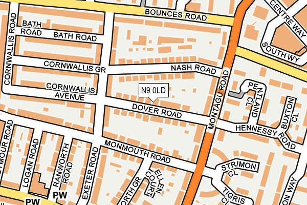 N9 0LD map - OS OpenMap – Local (Ordnance Survey)