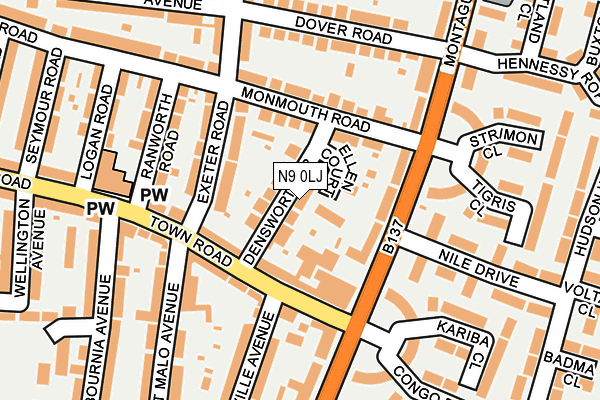 N9 0LJ map - OS OpenMap – Local (Ordnance Survey)
