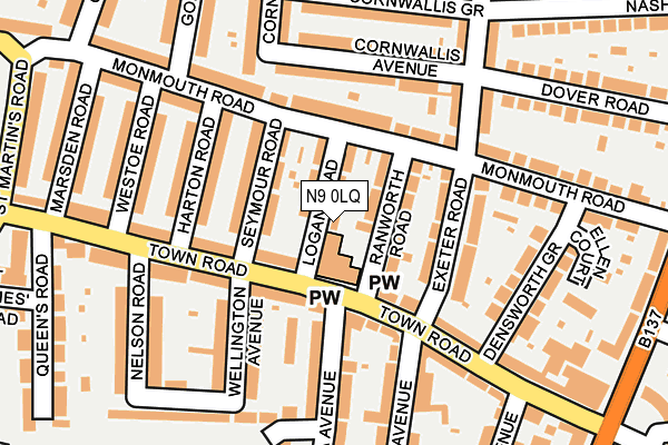 N9 0LQ map - OS OpenMap – Local (Ordnance Survey)