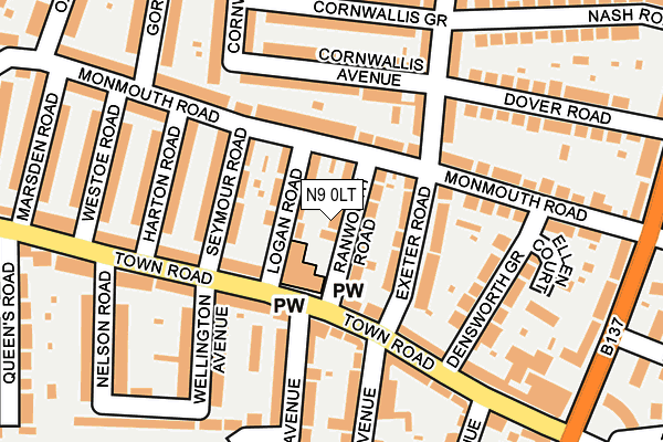 N9 0LT map - OS OpenMap – Local (Ordnance Survey)