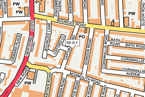 N9 0LY map - OS OpenMap – Local (Ordnance Survey)