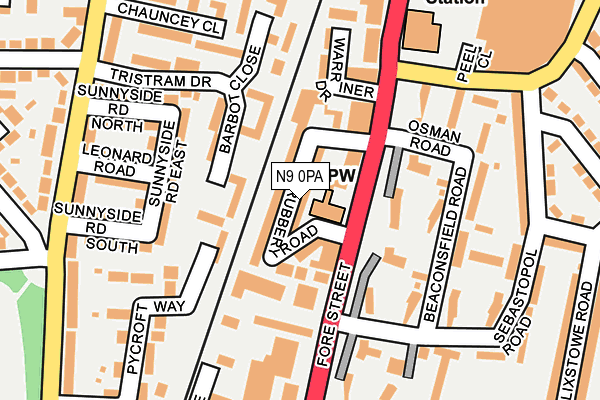 N9 0PA map - OS OpenMap – Local (Ordnance Survey)