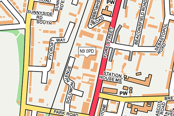 N9 0PD map - OS OpenMap – Local (Ordnance Survey)