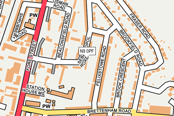 N9 0PF map - OS OpenMap – Local (Ordnance Survey)
