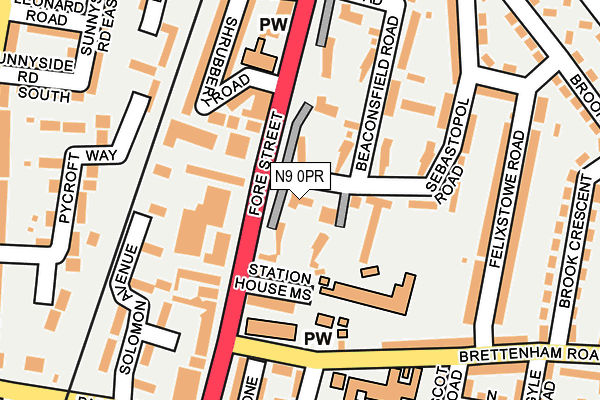 N9 0PR map - OS OpenMap – Local (Ordnance Survey)
