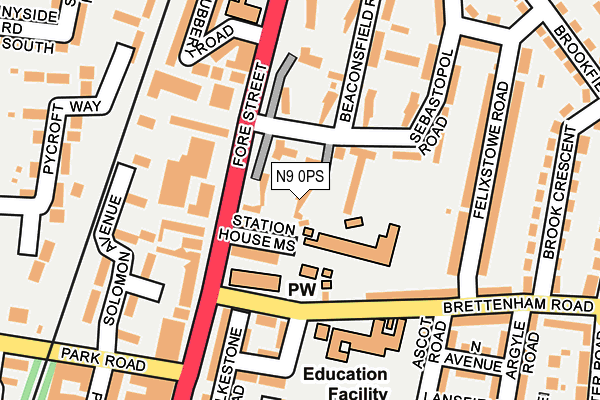 N9 0PS map - OS OpenMap – Local (Ordnance Survey)