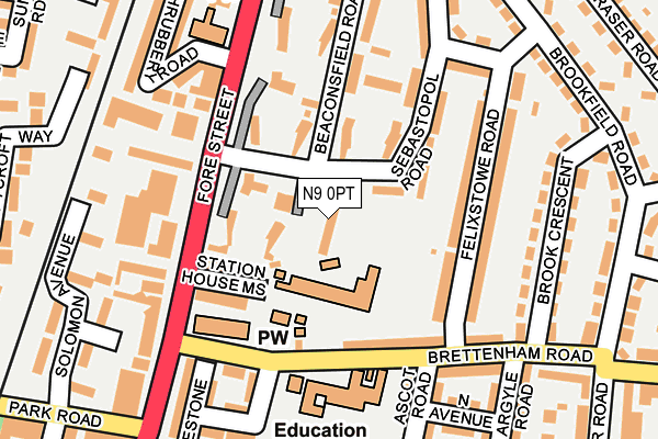 N9 0PT map - OS OpenMap – Local (Ordnance Survey)
