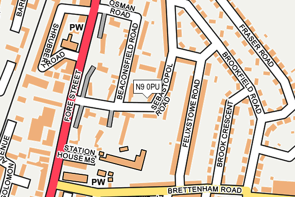 N9 0PU map - OS OpenMap – Local (Ordnance Survey)
