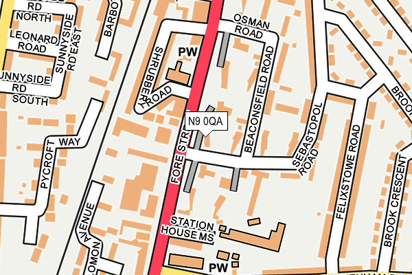 N9 0QA map - OS OpenMap – Local (Ordnance Survey)