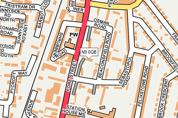 N9 0QB map - OS OpenMap – Local (Ordnance Survey)