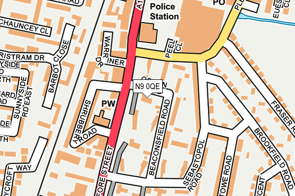 N9 0QE map - OS OpenMap – Local (Ordnance Survey)