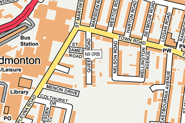 N9 0RB map - OS OpenMap – Local (Ordnance Survey)