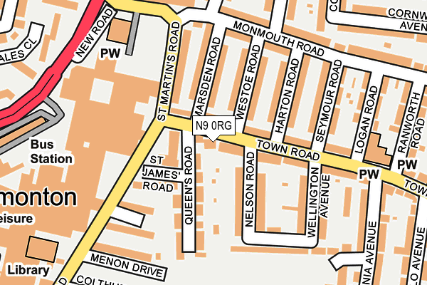 N9 0RG map - OS OpenMap – Local (Ordnance Survey)