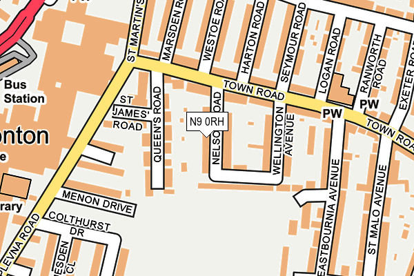 N9 0RH map - OS OpenMap – Local (Ordnance Survey)