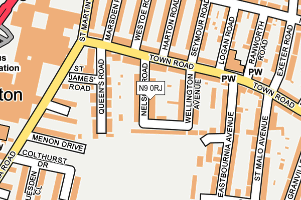 N9 0RJ map - OS OpenMap – Local (Ordnance Survey)