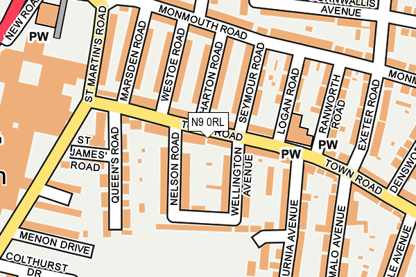 N9 0RL map - OS OpenMap – Local (Ordnance Survey)