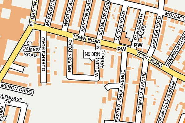 N9 0RN map - OS OpenMap – Local (Ordnance Survey)