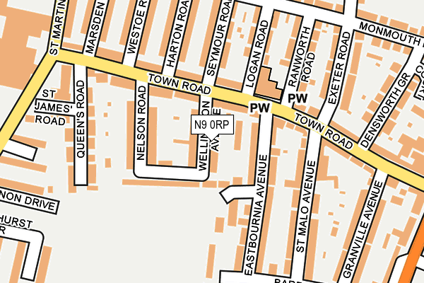 N9 0RP map - OS OpenMap – Local (Ordnance Survey)