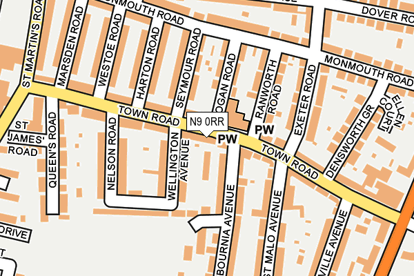 N9 0RR map - OS OpenMap – Local (Ordnance Survey)