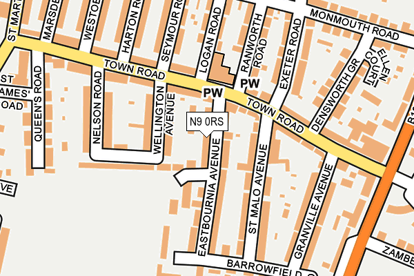 N9 0RS map - OS OpenMap – Local (Ordnance Survey)