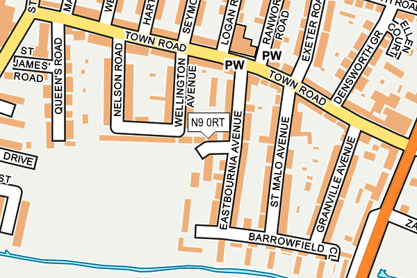 N9 0RT map - OS OpenMap – Local (Ordnance Survey)