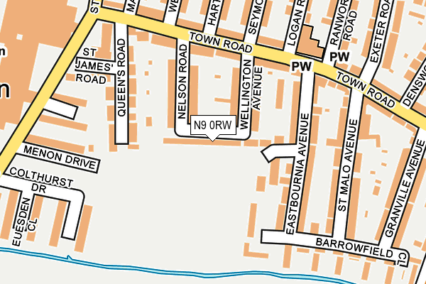 N9 0RW map - OS OpenMap – Local (Ordnance Survey)