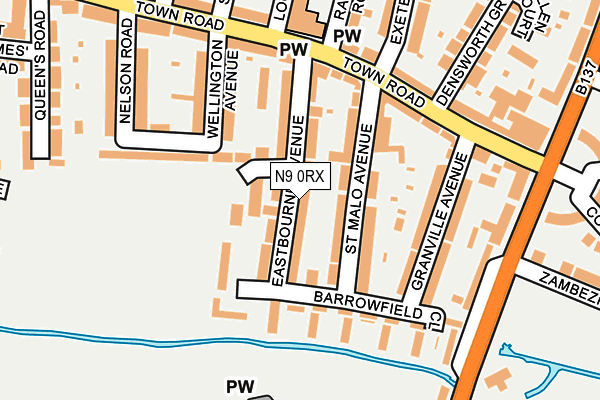 N9 0RX map - OS OpenMap – Local (Ordnance Survey)