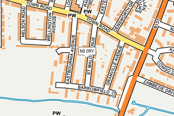 N9 0RY map - OS OpenMap – Local (Ordnance Survey)
