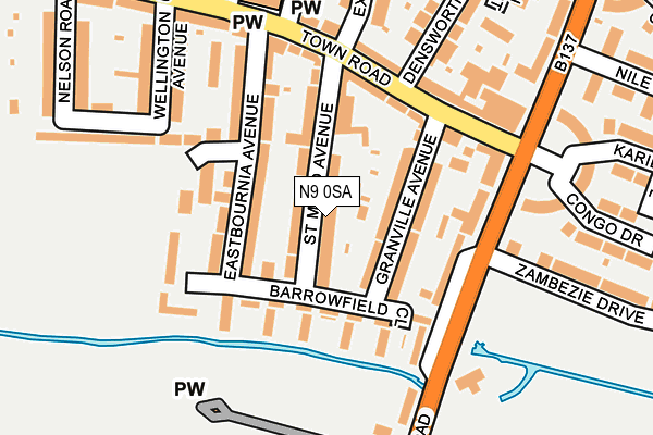 N9 0SA map - OS OpenMap – Local (Ordnance Survey)