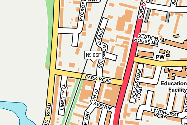 N9 0SF map - OS OpenMap – Local (Ordnance Survey)