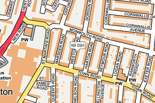N9 0SH map - OS OpenMap – Local (Ordnance Survey)