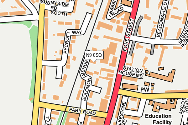 N9 0SQ map - OS OpenMap – Local (Ordnance Survey)
