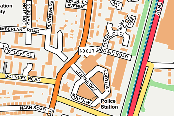 N9 0UR map - OS OpenMap – Local (Ordnance Survey)