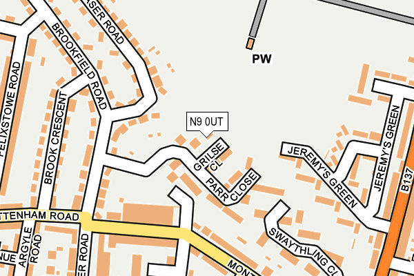 N9 0UT map - OS OpenMap – Local (Ordnance Survey)