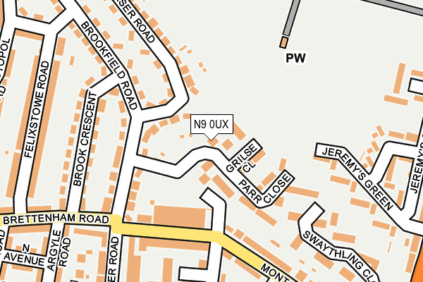 N9 0UX map - OS OpenMap – Local (Ordnance Survey)