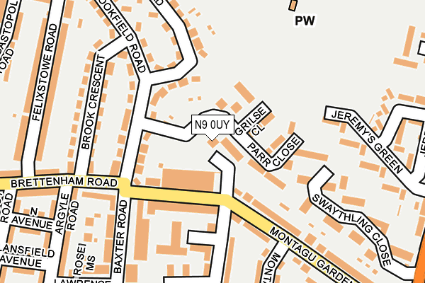 N9 0UY map - OS OpenMap – Local (Ordnance Survey)