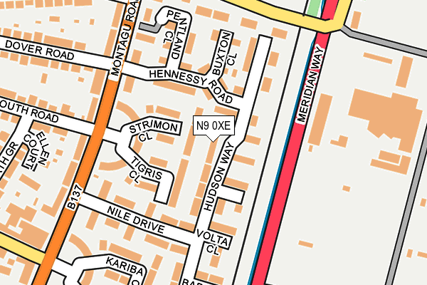 N9 0XE map - OS OpenMap – Local (Ordnance Survey)