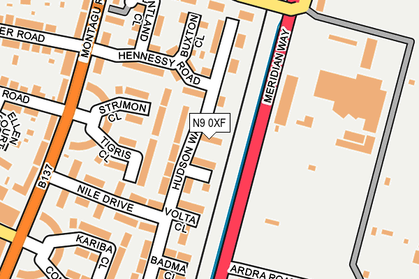N9 0XF map - OS OpenMap – Local (Ordnance Survey)