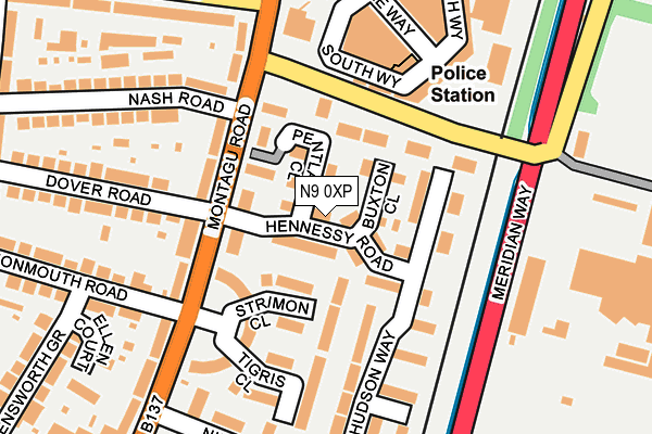 N9 0XP map - OS OpenMap – Local (Ordnance Survey)