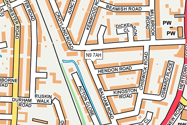 N9 7AH map - OS OpenMap – Local (Ordnance Survey)